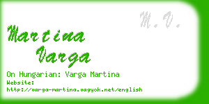 martina varga business card